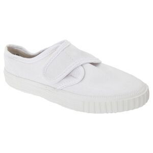 Dek Kids Unisex Junior Touch Fastening White Canvas Plimsolls / White